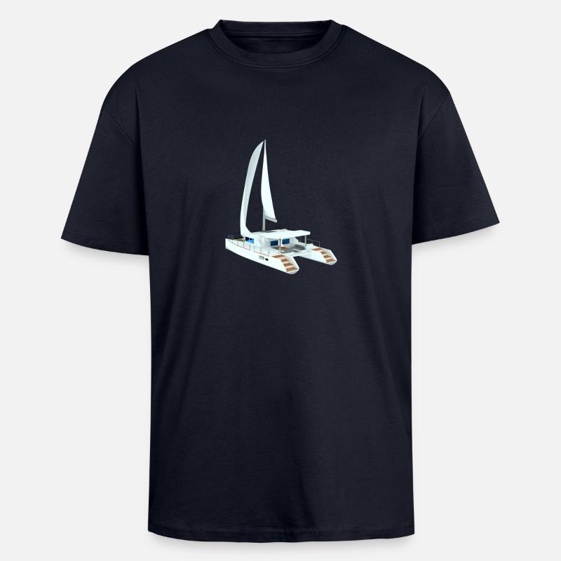 Lagoon 450 Back - Oversized Heavyweight Unisex T-Shirt - French Navy
