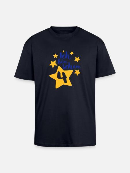 Ich bin schon Vier! - Oversized Heavyweight Unisex T-Shirt - French Navy