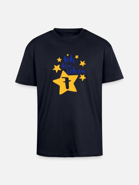 Ich bin schon Sieben! - Oversized Heavyweight Unisex T-Shirt - French Navy