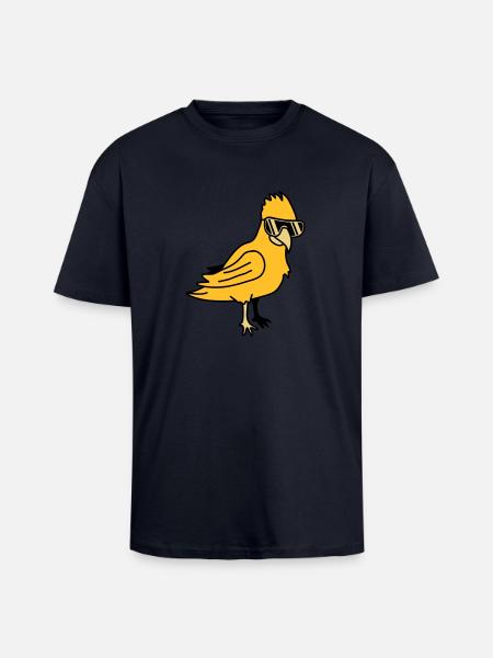 Cool Parrot Bird - Unisex Oversized Heavyweight T-shirt - french navy