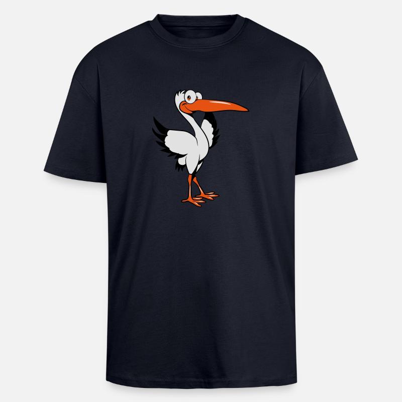 storch witzig comic - Oversized Heavyweight Unisex T-Shirt - French Navy