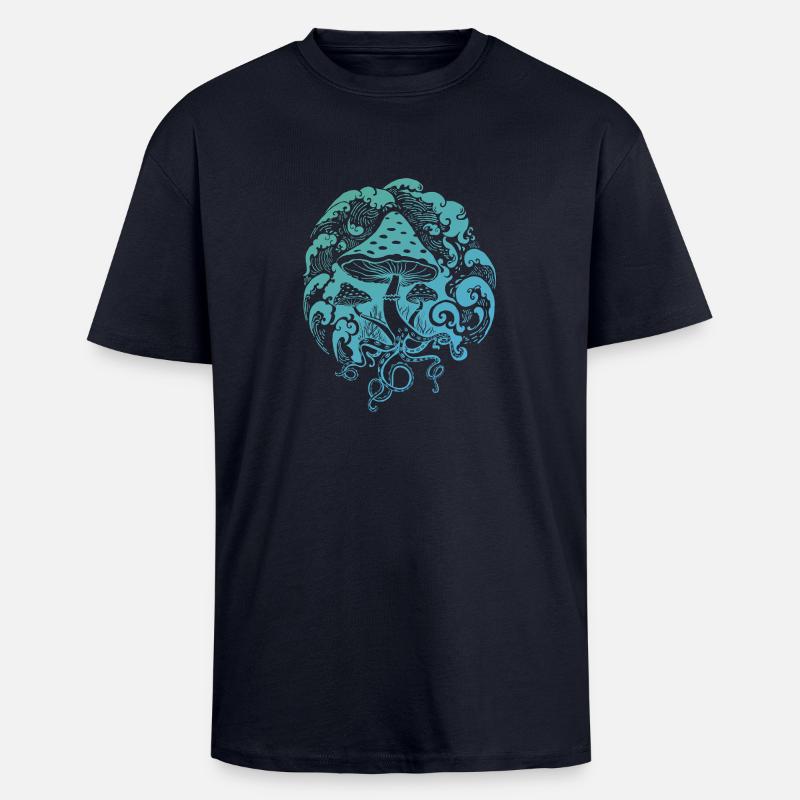 Fliegenpilz Krake Octopus - Oversized Heavyweight Unisex T-Shirt - French Navy