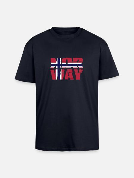 Norway Flag - Unisex Oversized Heavyweight T-shirt - french navy