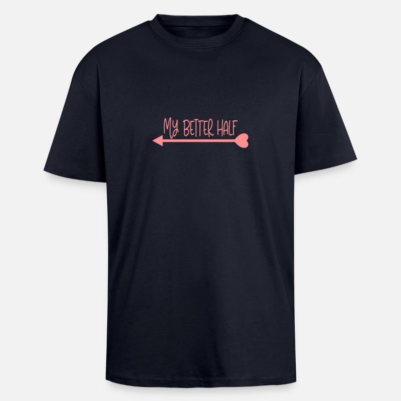 my_better_half_left - Oversized Heavyweight Unisex T-Shirt - French Navy