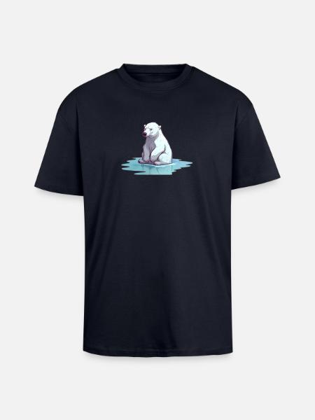 Eisbär ohne Eis Klimawandel - Oversized Heavyweight Unisex T-Shirt - French Navy