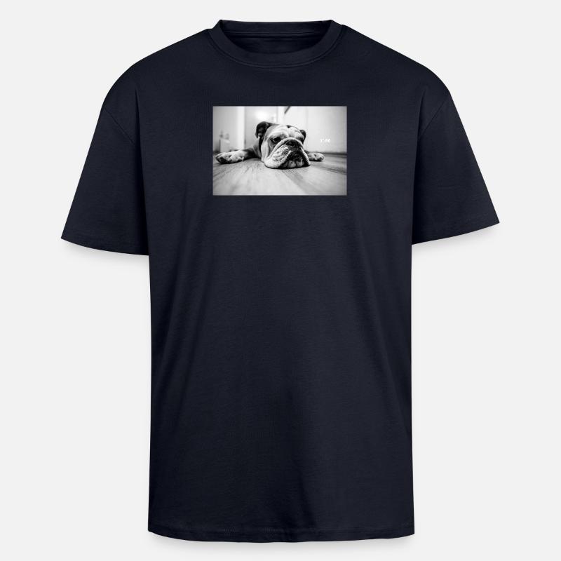 1200 Bouledogue - T-shirt unisexe oversize épais - bleu marine