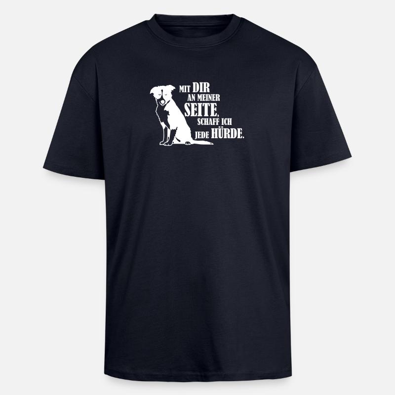 Mit Dir - Oversized Heavyweight Unisex T-Shirt - French Navy