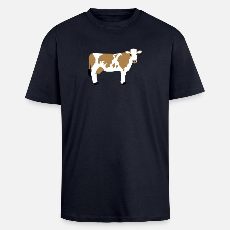 Vache 3 - T-shirt unisexe oversize épais - bleu marine