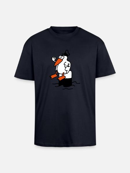 moewe_am_hafen_3c - Oversized Heavyweight Unisex T-Shirt - French Navy