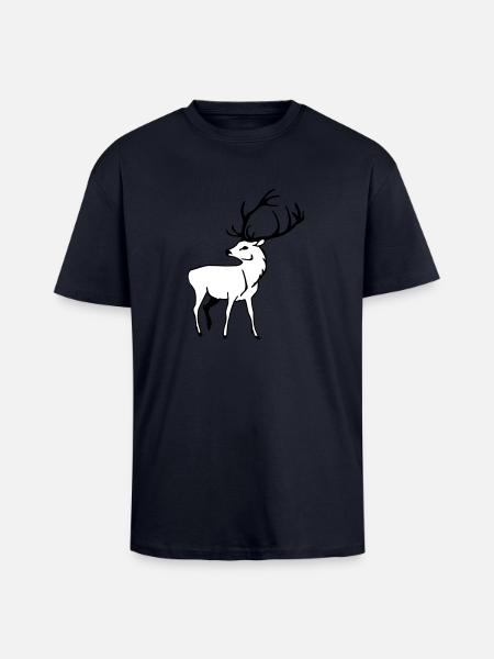 Edler Hirsch - Oversized Heavyweight Unisex T-Shirt - French Navy