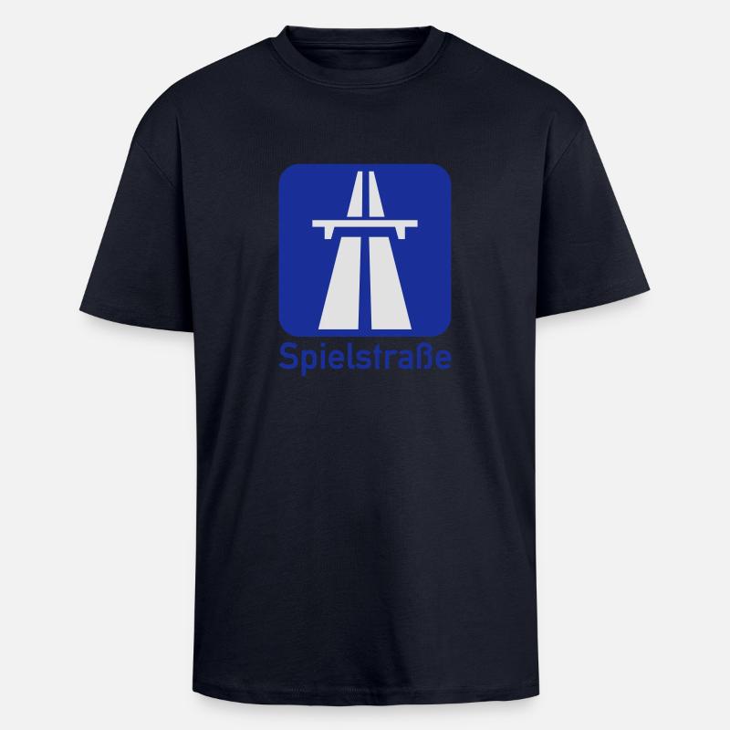 Autobahn - Spielstraße - Oversized Heavyweight Unisex T-Shirt - French Navy