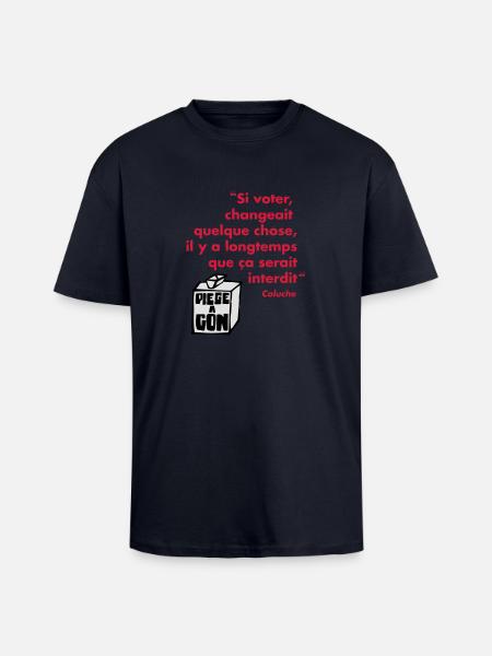Politique - T-shirt unisexe oversize épais - bleu marine
