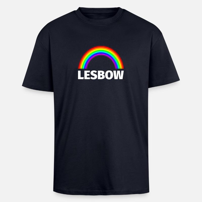 Cadeau lesbienne lesbienne arc-en-Lesbow - T-shirt unisexe oversize épais - bleu marine