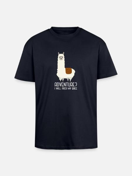 Adventure Alpaca | funny and sweet - Unisex Oversized Heavyweight T-shirt - french navy