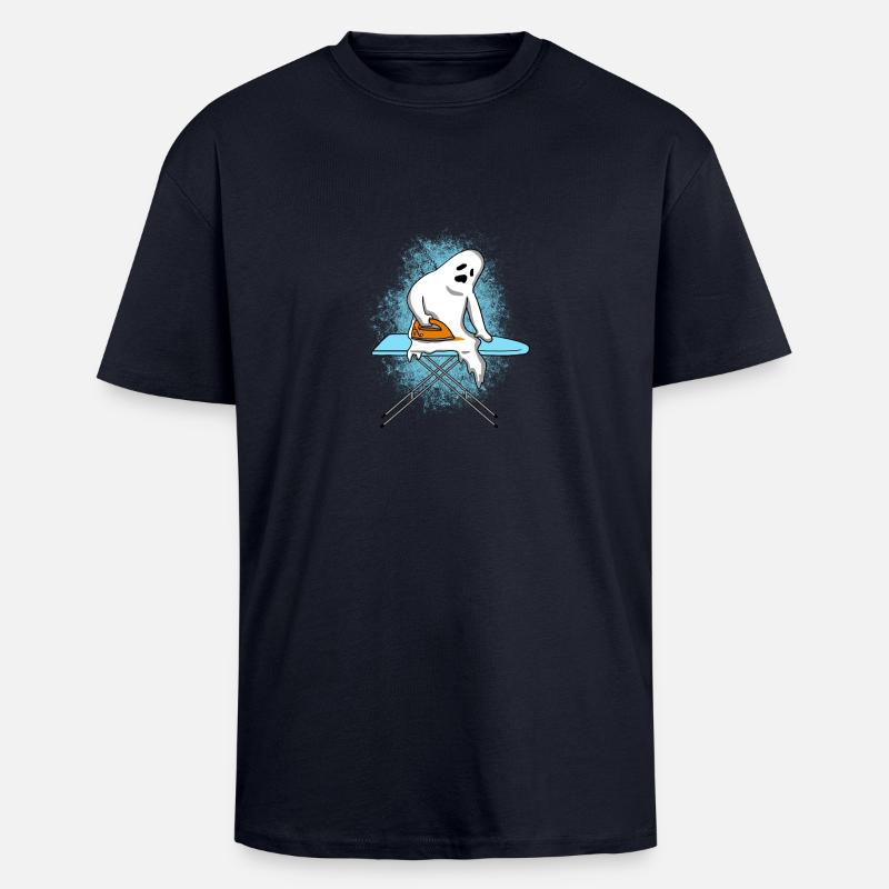 Halloween / Ghost / Gift - Unisex Oversized Heavyweight T-shirt - french navy