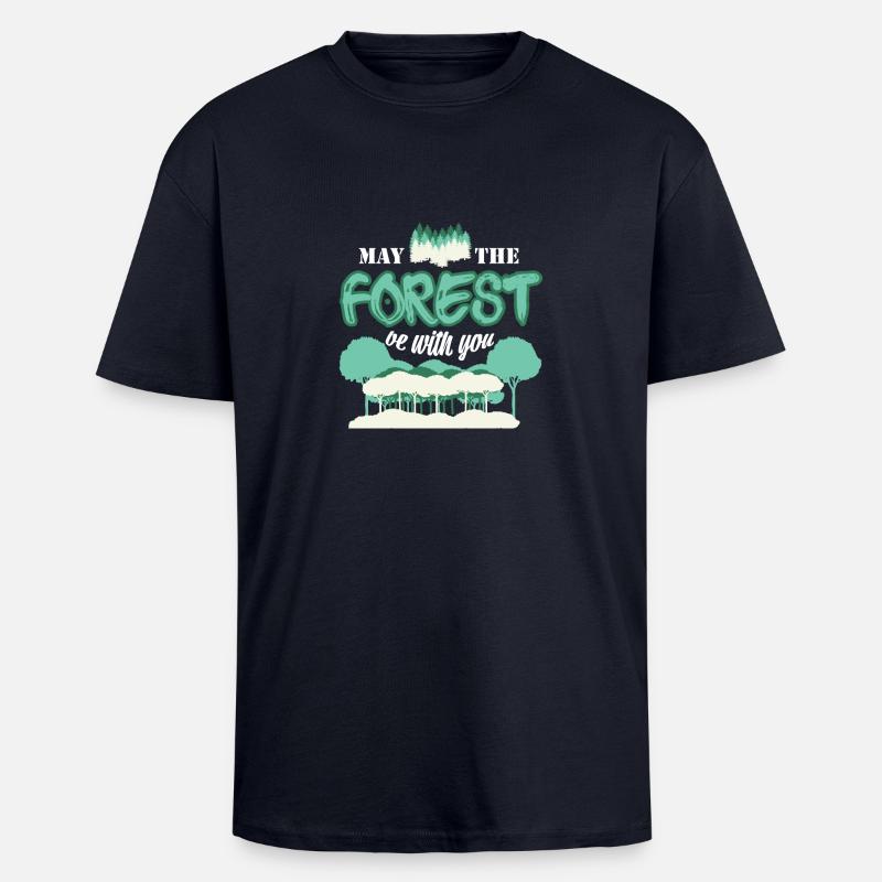 Garde forestier Nature - T-shirt unisexe oversize épais - bleu marine