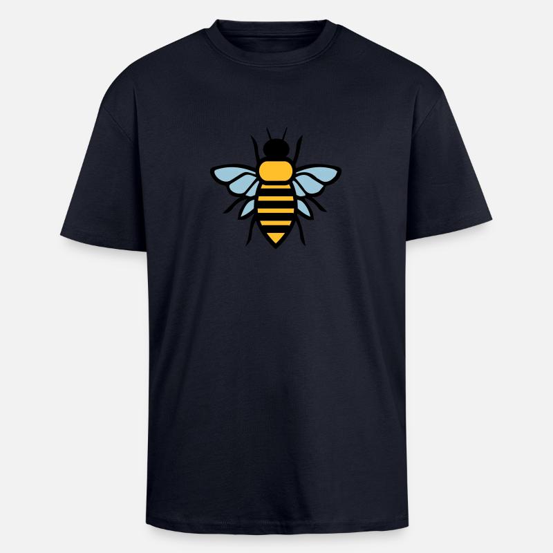 abeille - T-shirt unisexe oversize épais - bleu marine