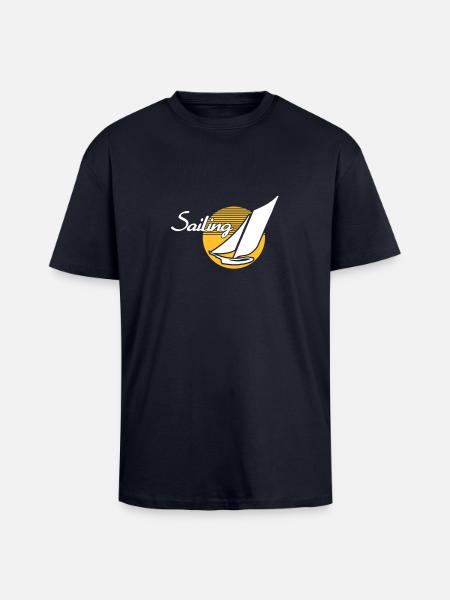 Sailing - T-shirt unisexe oversize épais - bleu marine