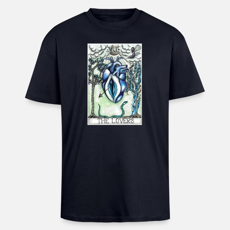The Lovers - Oversized Heavyweight Unisex T-Shirt - French Navy