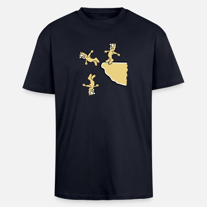 cliff_jumpers_3c - Oversized Heavyweight Unisex T-Shirt - French Navy