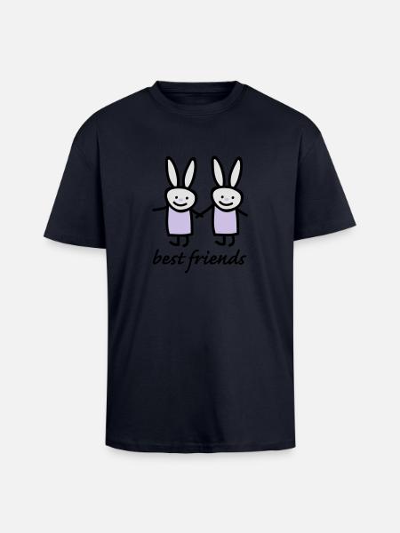 best friends - Unisex Oversized Heavyweight T-shirt - french navy