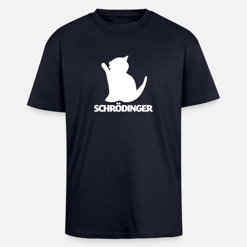 Chat de Schrödinger - T-shirt unisexe oversize épais - bleu marine