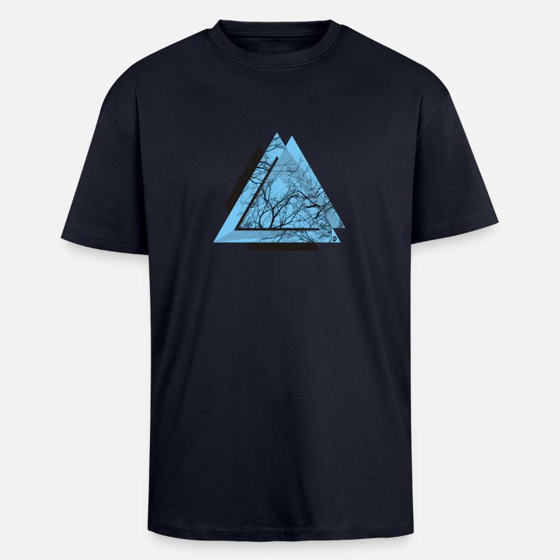 AD Triangle Black - T-shirt unisexe oversize épais - bleu marine