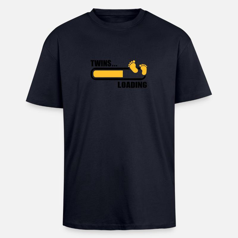 Twins - Unisex Oversized Heavyweight T-shirt - french navy