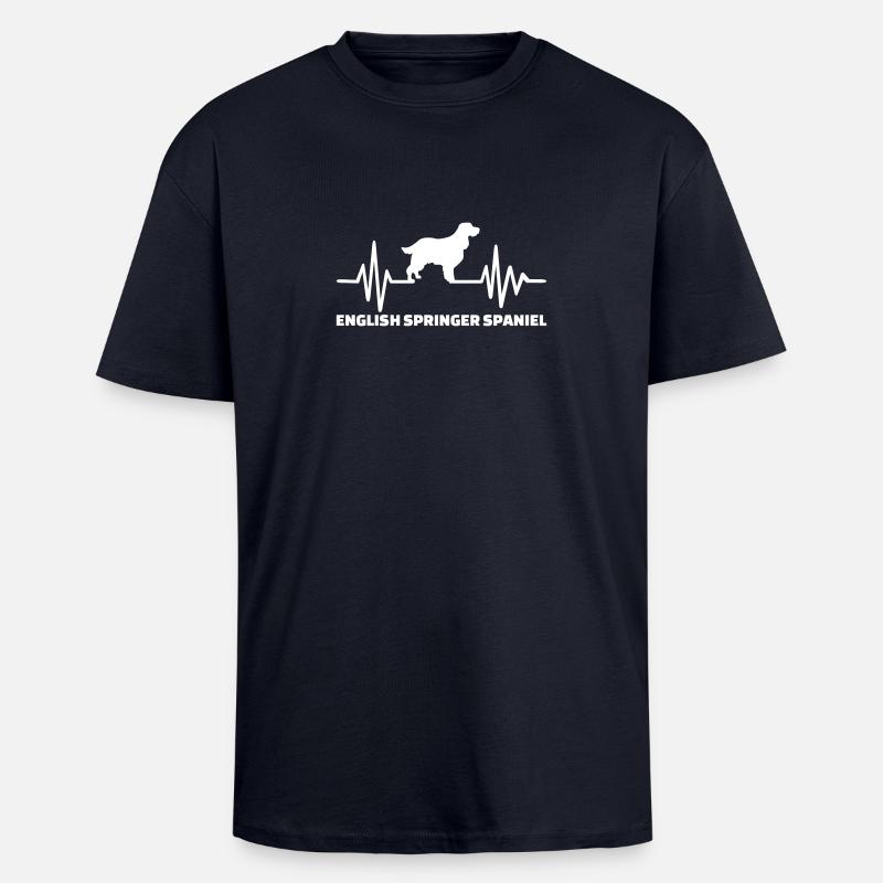 English Springer Spaniel - T-shirt unisexe oversize épais - bleu marine