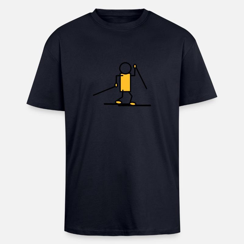 Skiing - cross country - V2 - Unisex Oversized Heavyweight T-shirt - french navy