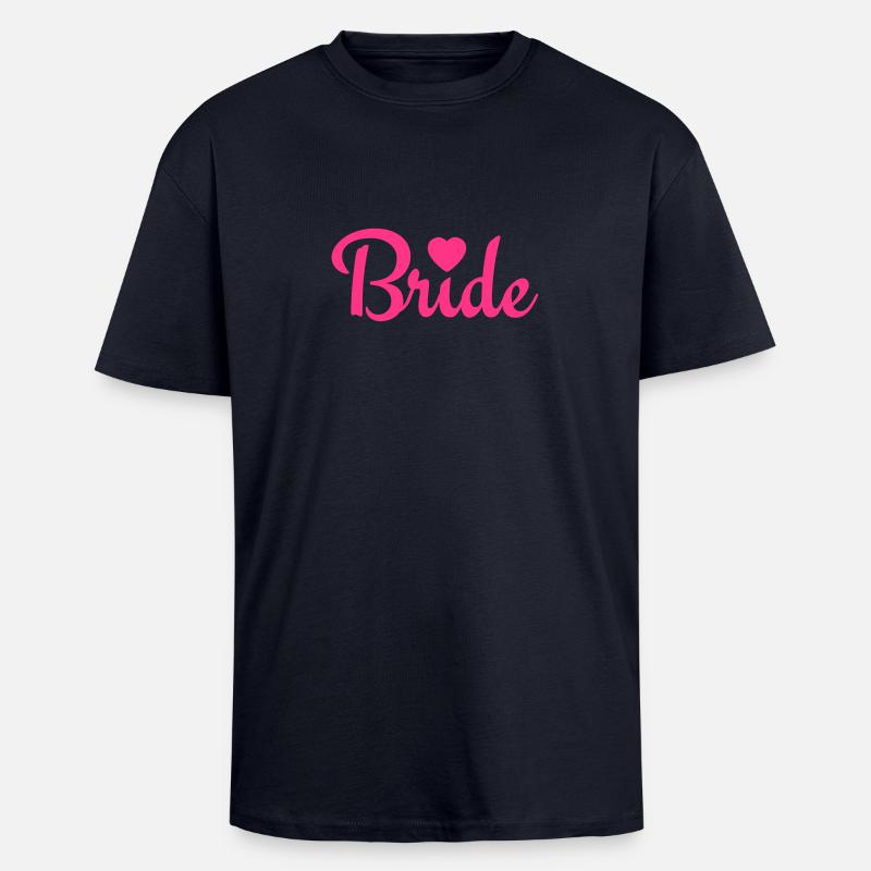 bride with heart 1c - T-shirt unisexe oversize épais - bleu marine