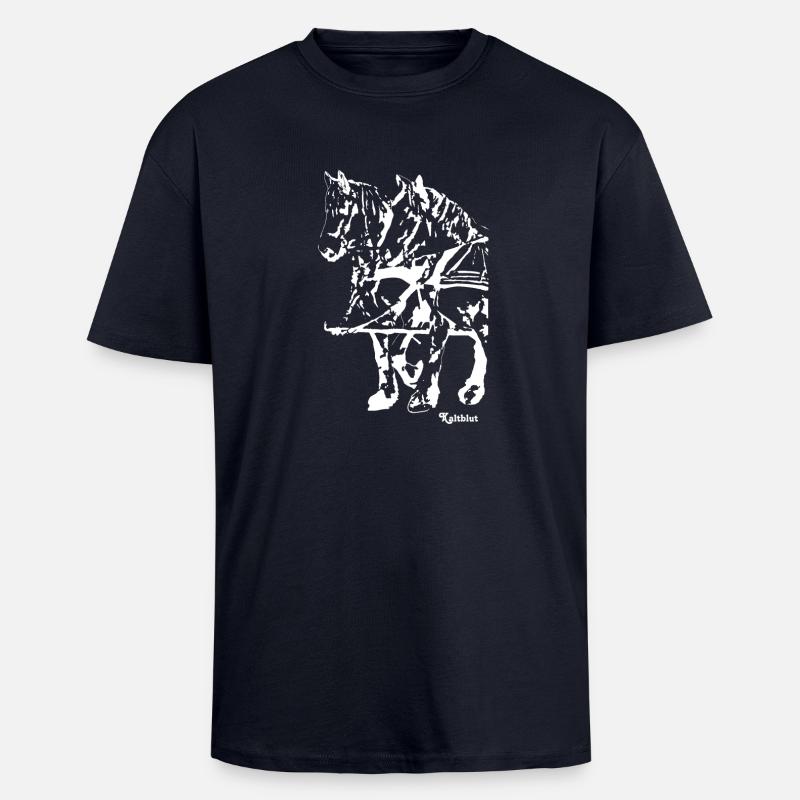 gespannkaltblutweiss - Oversized Heavyweight Unisex T-Shirt - French Navy