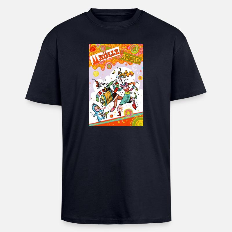 Kölner Karneval Farbenfest Alaaf - Oversized Heavyweight Unisex T-Shirt - French Navy