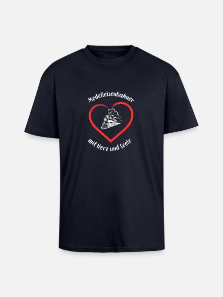 Modelleisenbahner - Oversized Heavyweight Unisex T-Shirt - French Navy