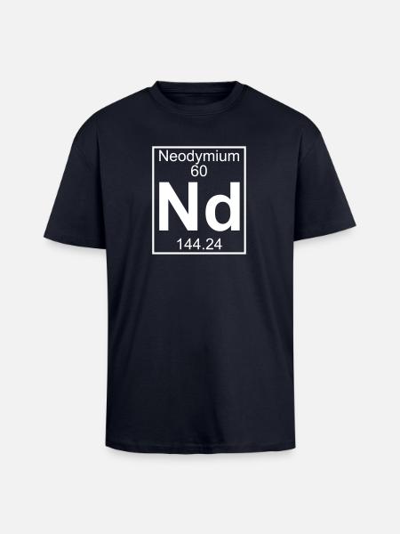 Neodymium (Nd) (element 60) - Unisex Oversized Heavyweight T-shirt - french navy