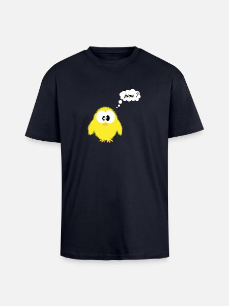 piou dev - T-shirt unisexe oversize épais - bleu marine