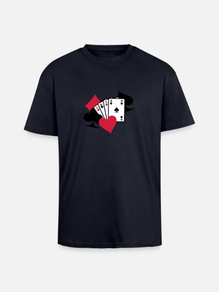 Poker Karten - Oversized Heavyweight Unisex T-Shirt - French Navy