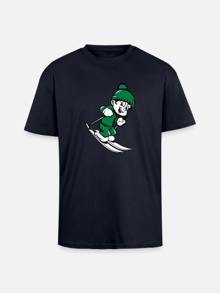 Winter Urlaub ski kinder - Oversized Heavyweight Unisex T-Shirt - French Navy