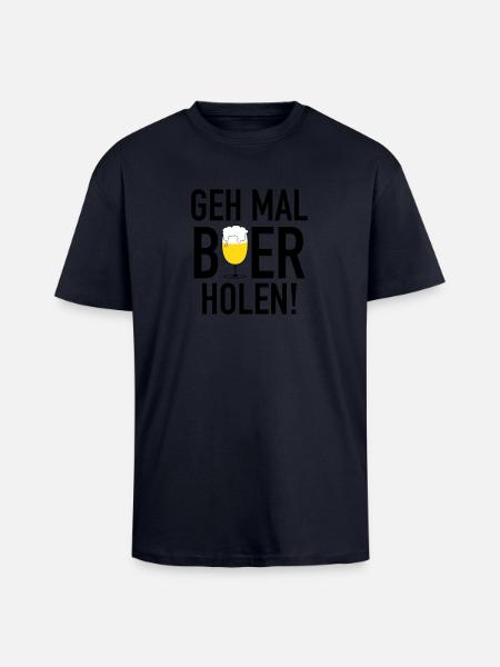 Bier holen 3c - Oversized Heavyweight Unisex T-Shirt - French Navy