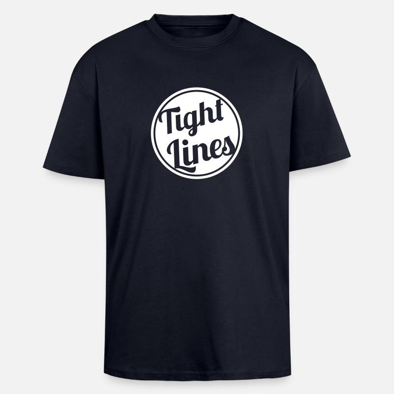 Tight Lines - Oversized Heavyweight Unisex T-Shirt - French Navy