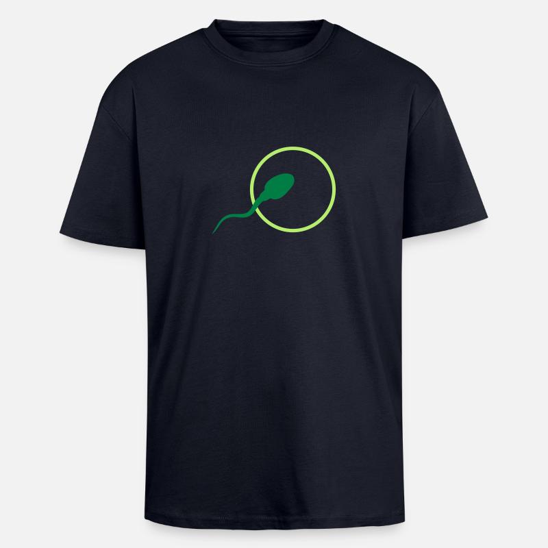 sperm3 - Oversized Heavyweight Unisex T-Shirt - French Navy