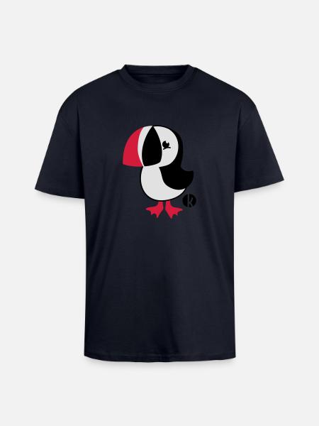 Papageitaucher - Puffin - Oversized Heavyweight Unisex T-Shirt - French Navy