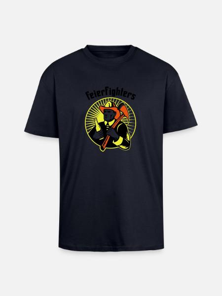 feierfighters - Oversized Heavyweight Unisex T-Shirt - French Navy