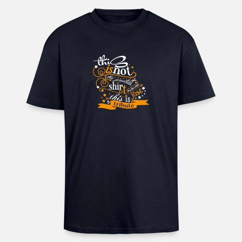 tribute white - Oversized Heavyweight Unisex T-Shirt - French Navy
