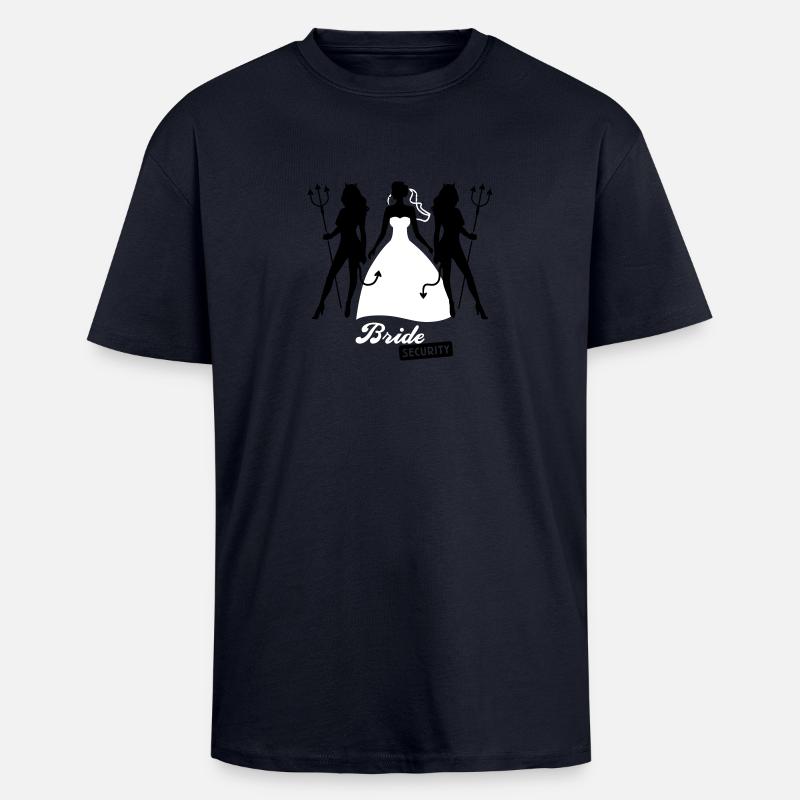 JGA - Bride security - Bride - Team - Teufel 2C - Oversized Heavyweight Unisex T-Shirt - French Navy