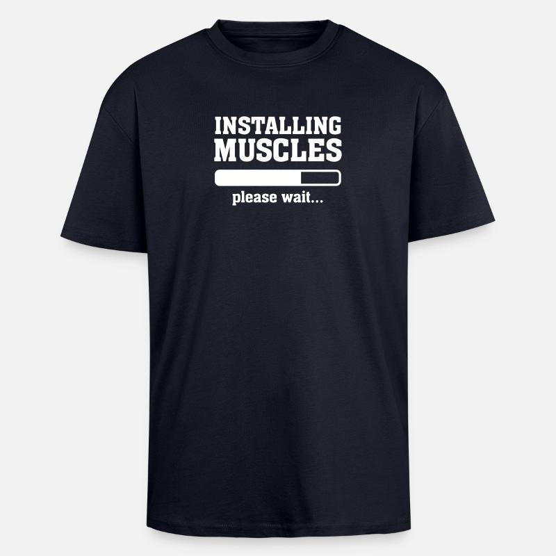 Installing Muscles - Oversized Heavyweight Unisex T-Shirt - French Navy