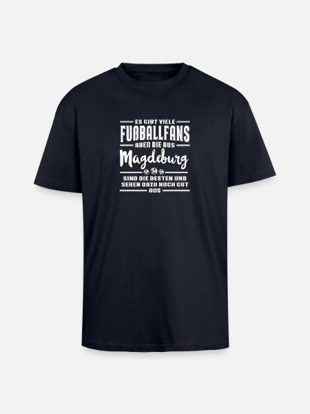 Fußball Magdeburg - Oversized Heavyweight Unisex T-Shirt - French Navy