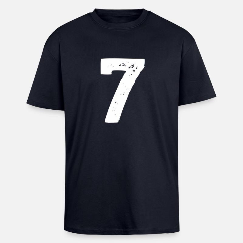 Rückennummer 7 - Oversized Heavyweight Unisex T-Shirt - French Navy