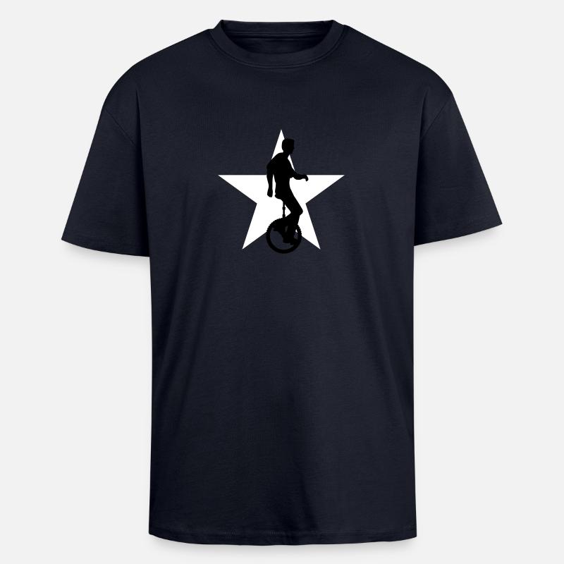 einradfahrer_2c - Oversized Heavyweight Unisex T-Shirt - French Navy