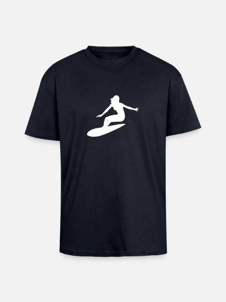 Surfeuse - T-shirt unisexe oversize épais - bleu marine